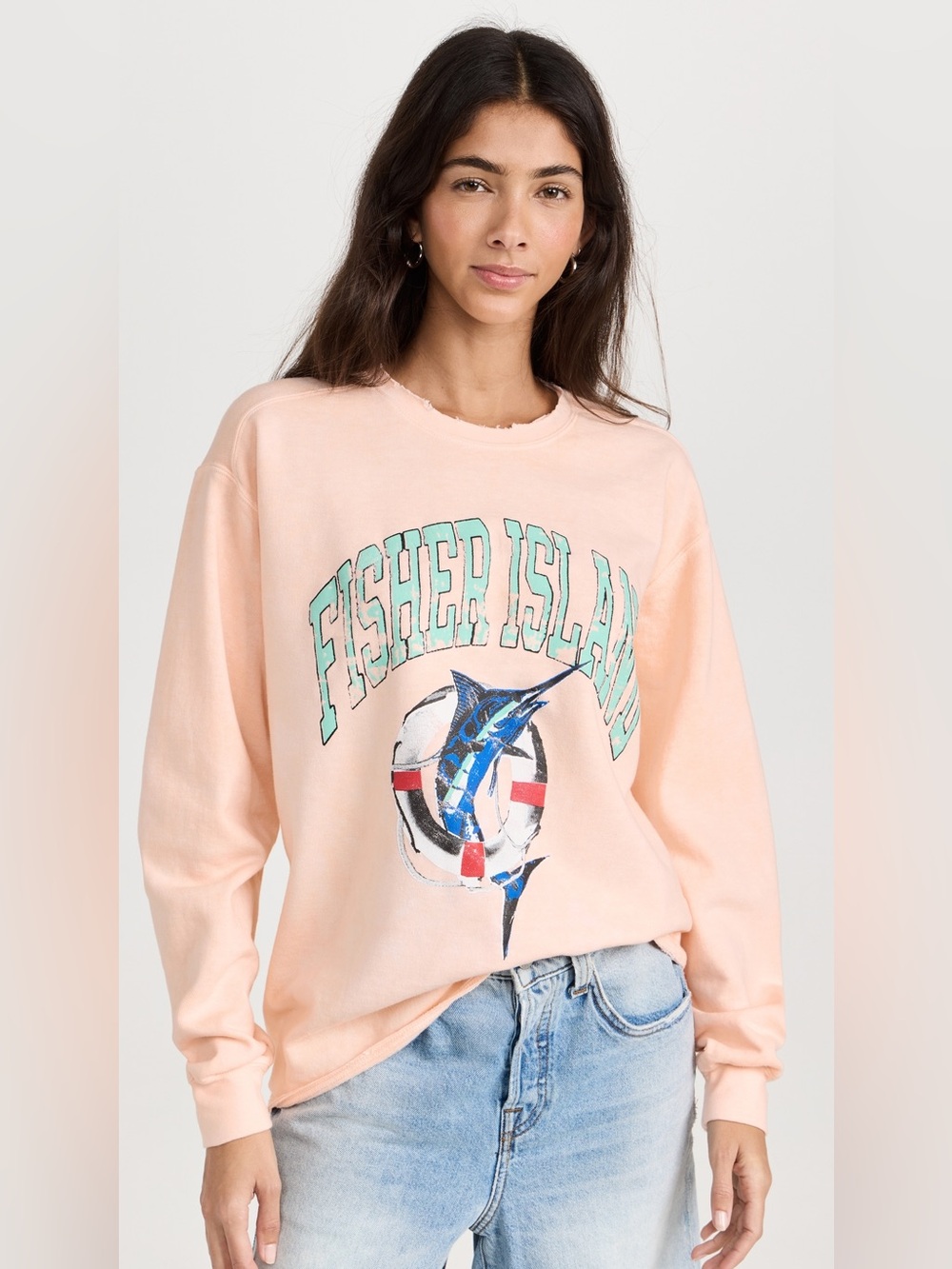 Firstport Fisher Island Weathered Crew Sweatshirt Creamsicle Size XS Shopbop